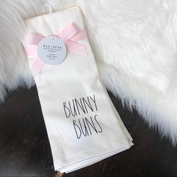 Rae Dunn BUNNY BUNS BUNNY KISSES Towels